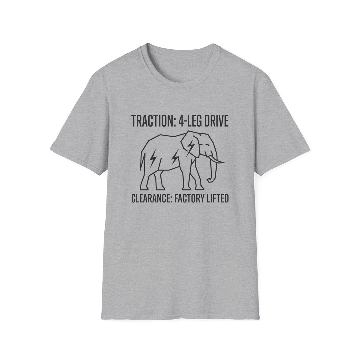 Factory lifted elephant – Adventure Graphic Line Art T-Shirt