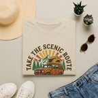 Take the scenic route overlander – Adventure Graphic Badge Art T-Shirt