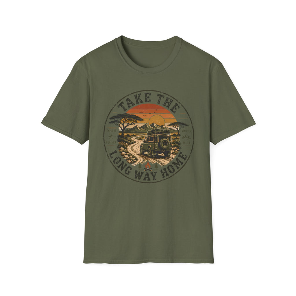 Take the long way – Adventure Graphic Badge T-Shirt