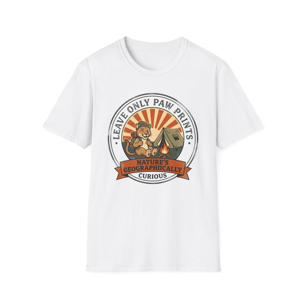 Leave only paw prints cougar – Adventure Graphic Cartoon Art T-Shirt