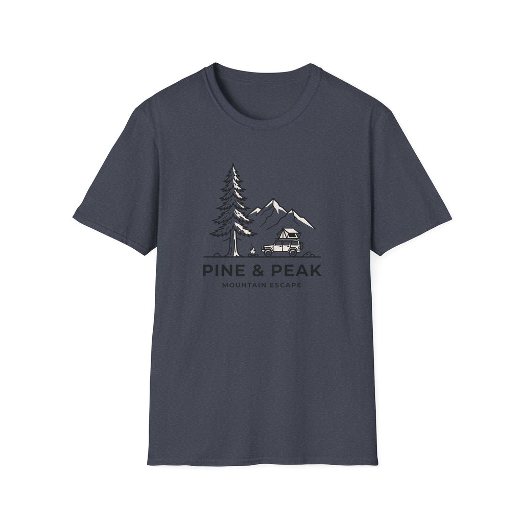 Pine and peak mountain escape – Adventure Graphic Line Art T-Shirt
