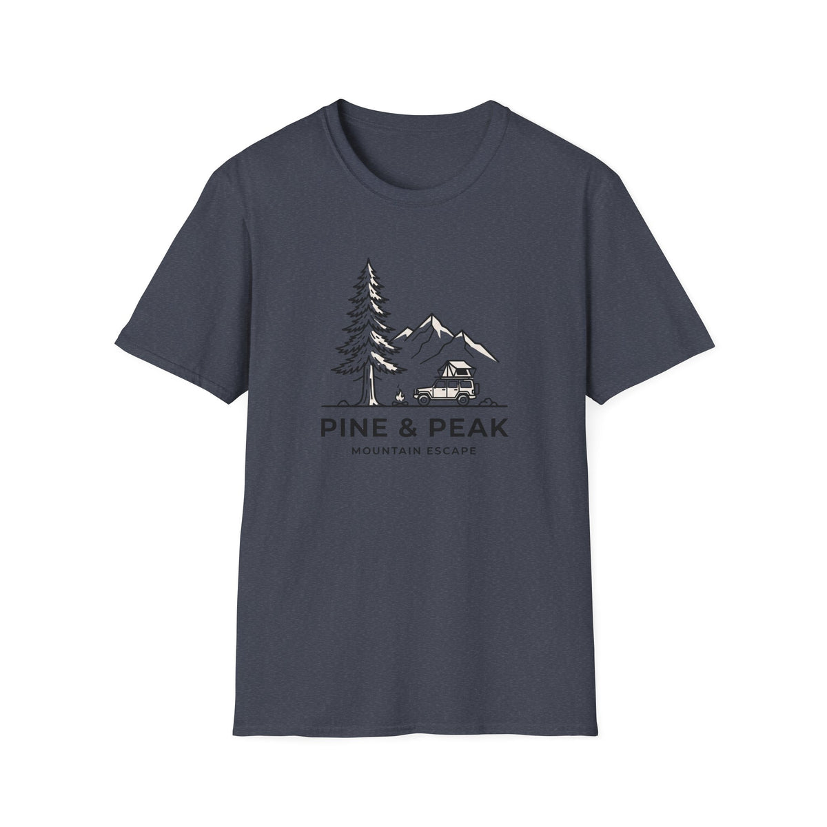 Pine and peak mountain escape – Adventure Graphic Line Art T-Shirt
