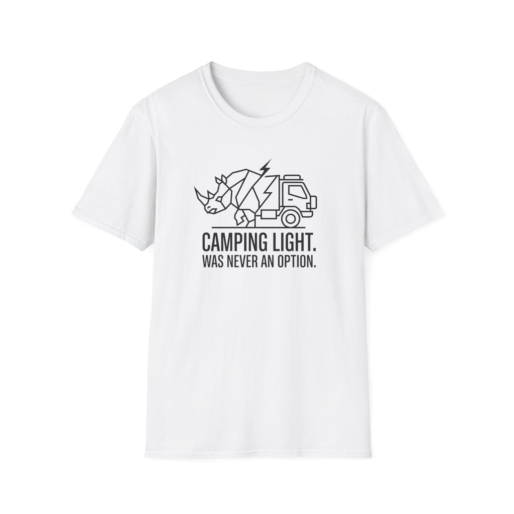 Camping light was never an option – Adventure Graphic Line Art T-Shirt