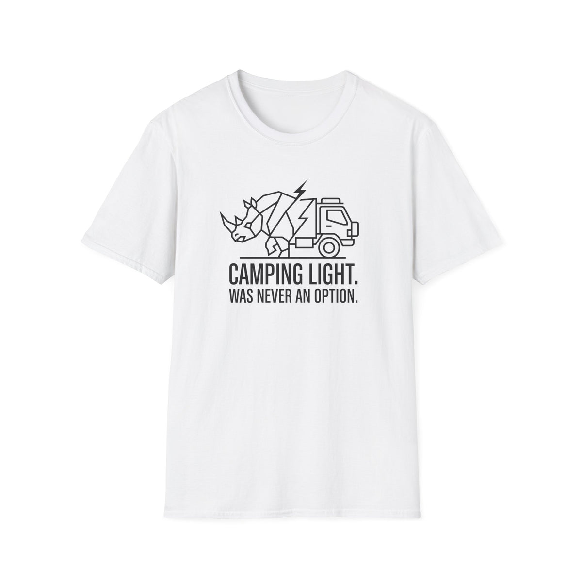 Camping light was never an option – Adventure Graphic Line Art T-Shirt