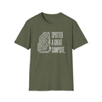 Spotted a great camp site leopard – Adventure Graphic Line Art T-Shirt