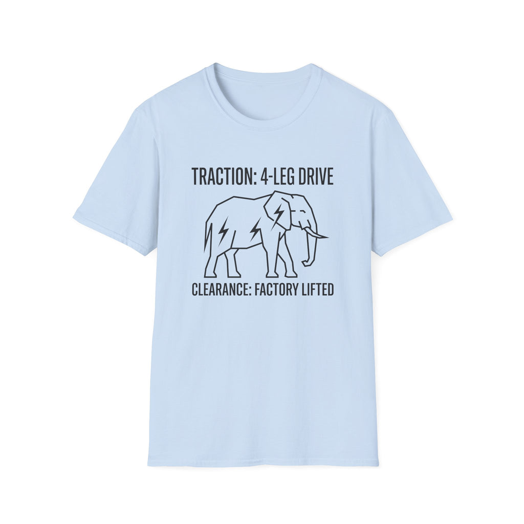 Factory lifted elephant – Adventure Graphic Line Art T-Shirt