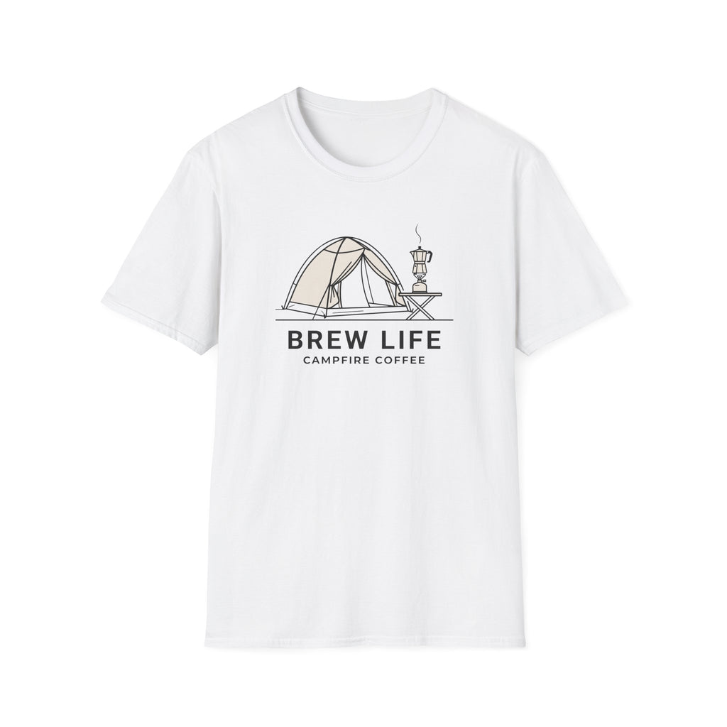 Brew life campfire coffee – Adventure Graphic Line Art T-Shirt