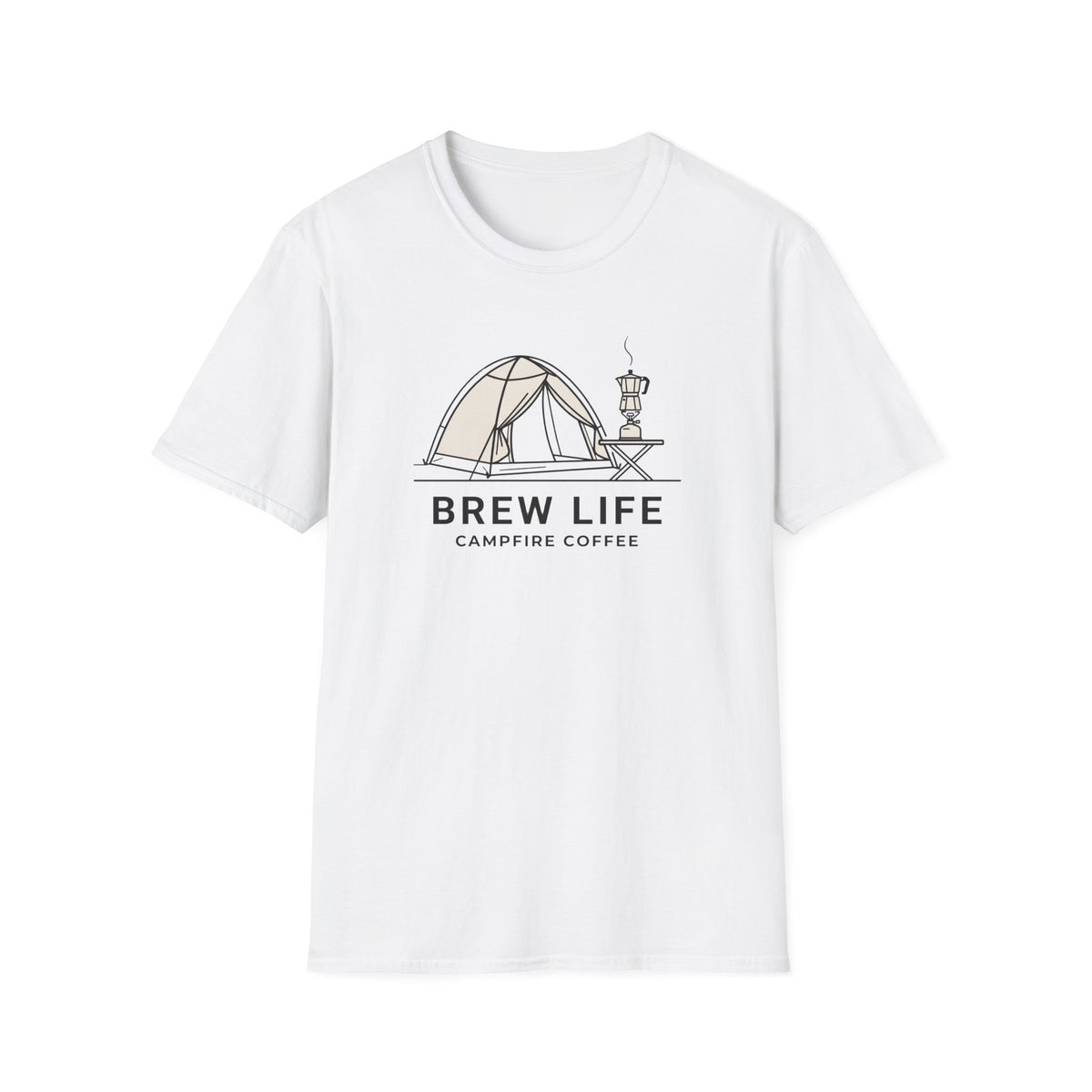 Brew life campfire coffee – Adventure Graphic Line Art T-Shirt