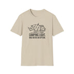 Camping light was never an option – Adventure Graphic Line Art T-Shirt