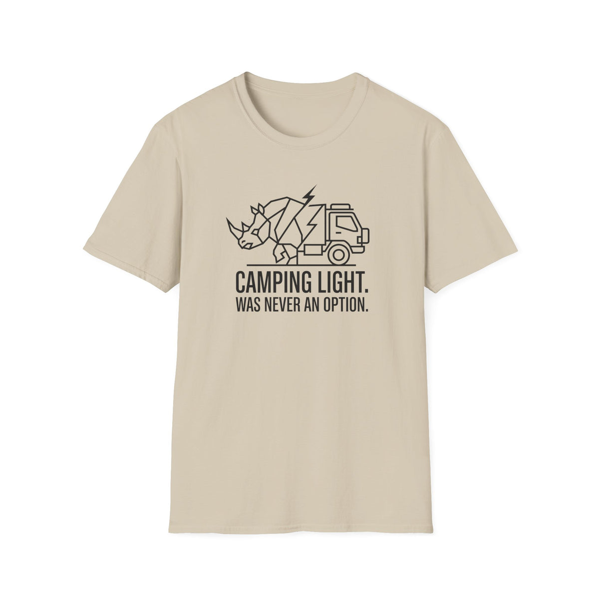 Camping light was never an option – Adventure Graphic Line Art T-Shirt