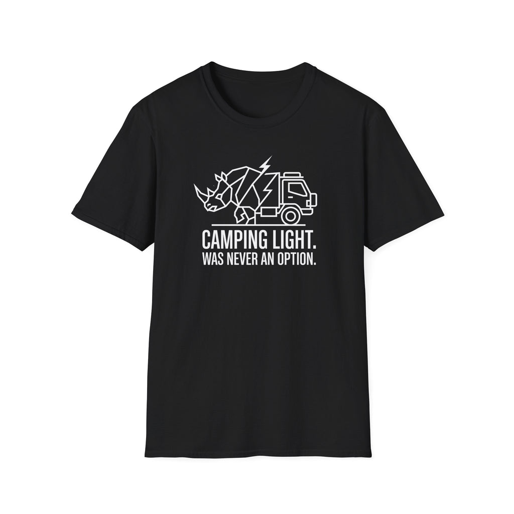 Camping light was never an option – Adventure Graphic Line Art T-Shirt