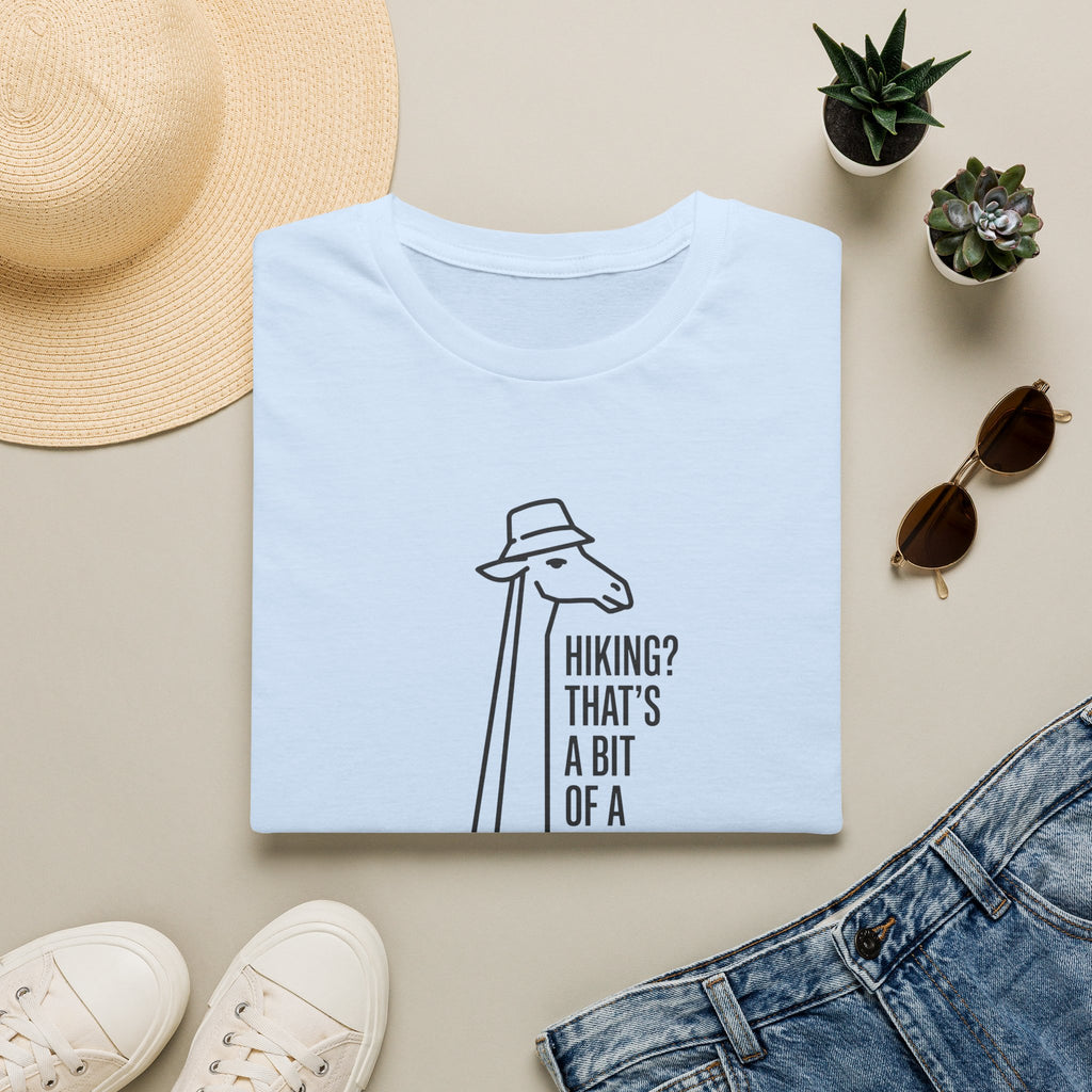 Hiking bit of a stretch giraffe – Adventure Graphic Line Art T-Shirt