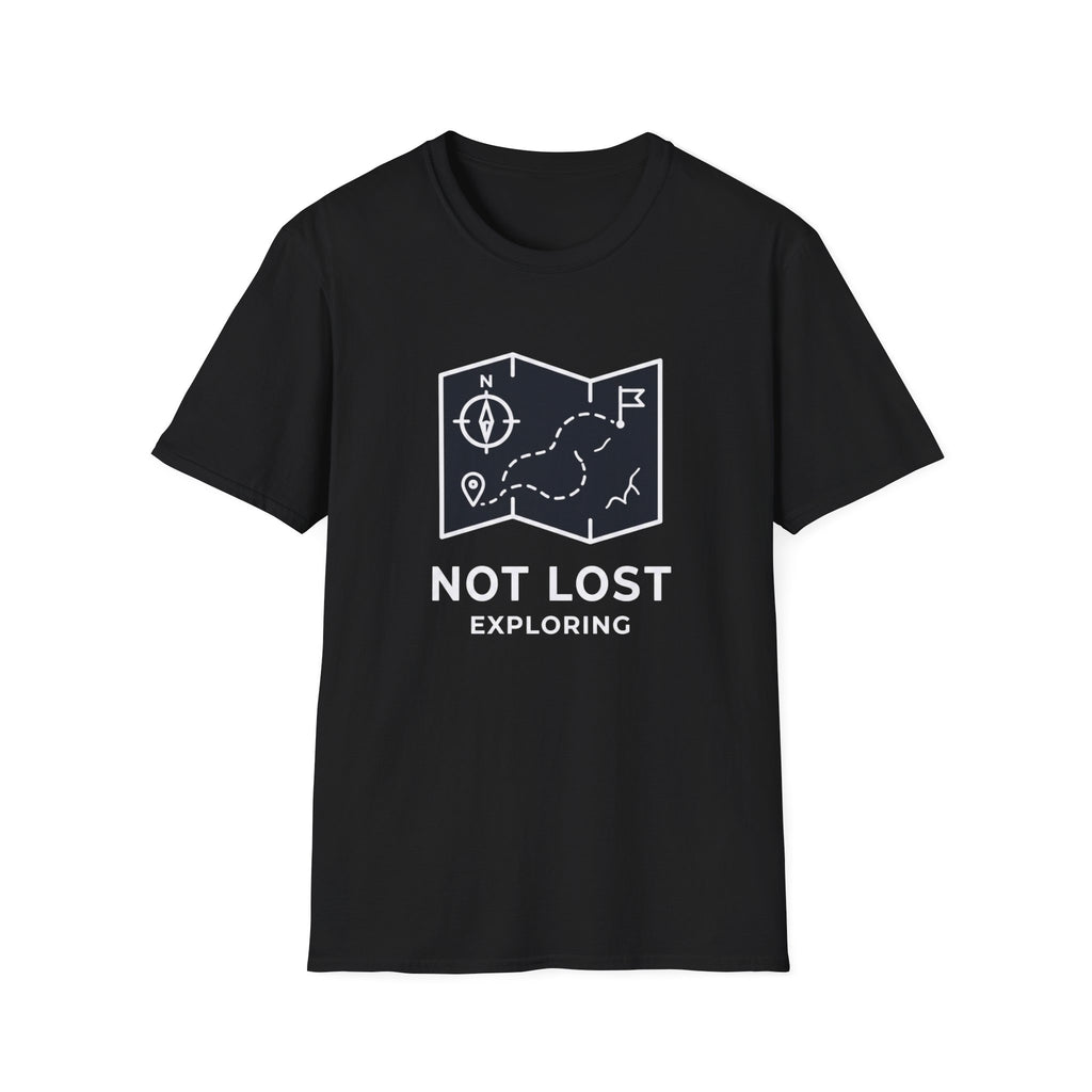 Not lost exploring – Adventure Graphic Line Art T-Shirt