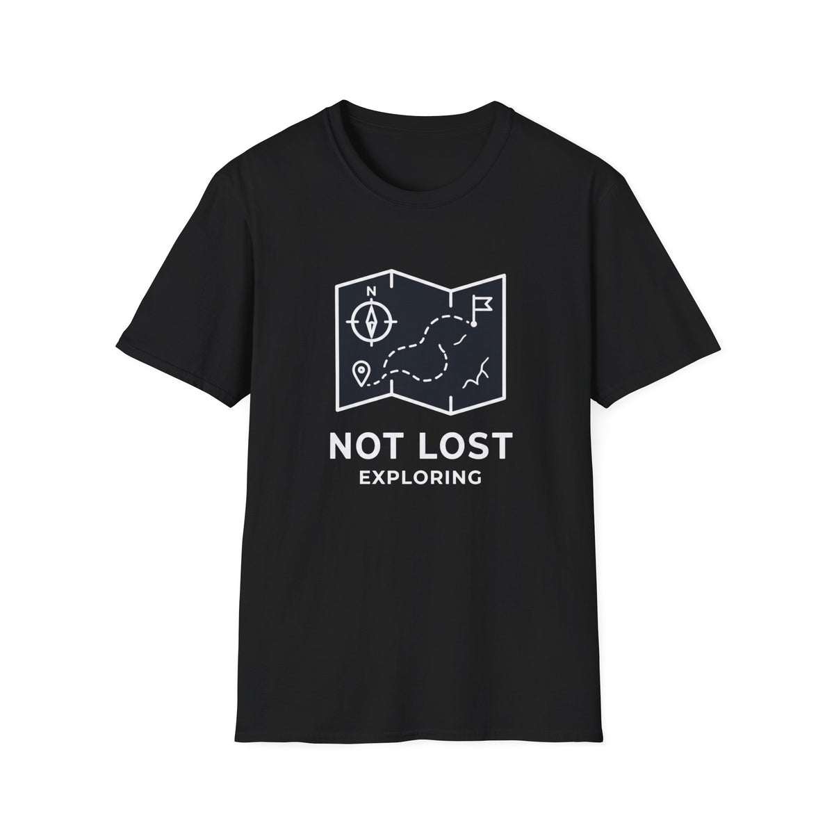 Not lost exploring – Adventure Graphic Line Art T-Shirt