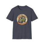Camping light was never an option – Adventure Graphic Badge Art T-Shirt