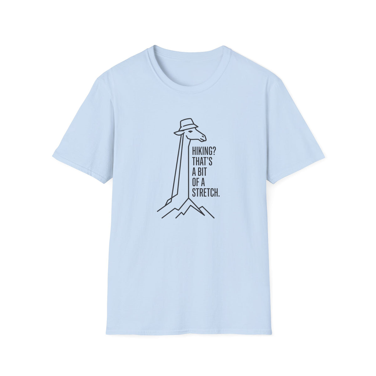 Hiking bit of a stretch giraffe – Adventure Graphic Line Art T-Shirt