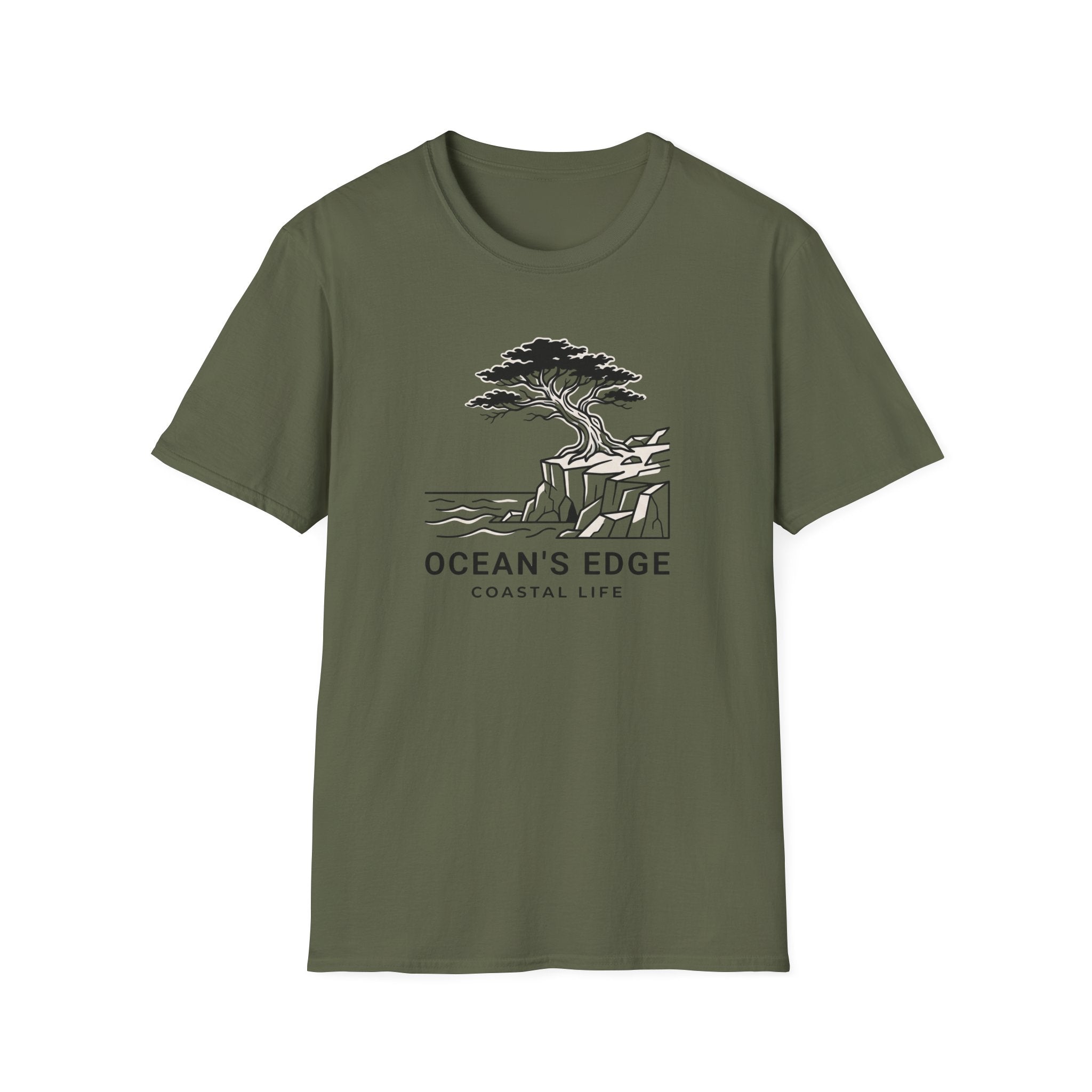 Oceans edge coastal life – Adventure Graphic Line Art T-Shirt