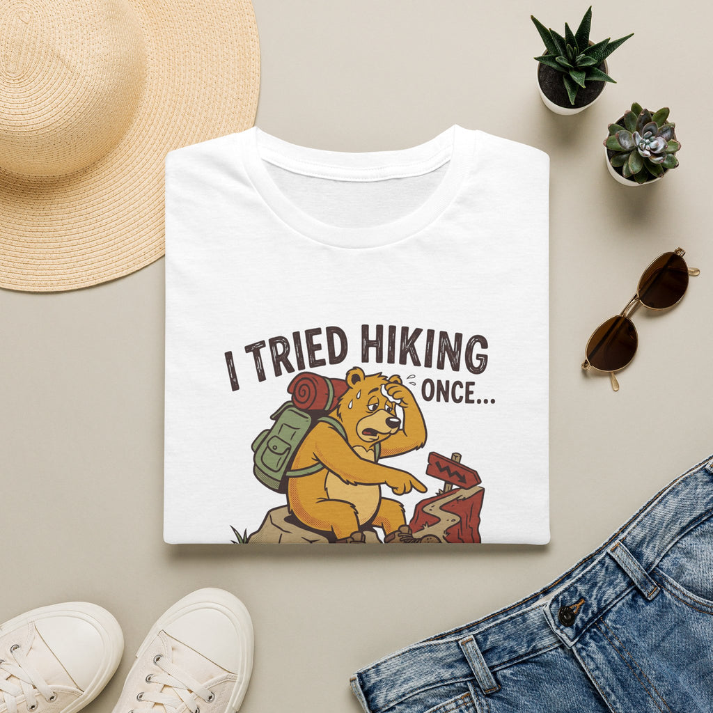 Hiking ups and downs bear – Adventure Graphic Cartoon Art T-Shirt