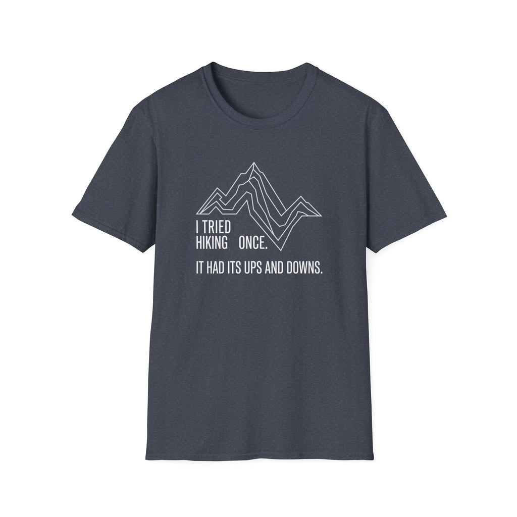 Hiking ups and downs – Adventure Graphic Line Art T-Shirt