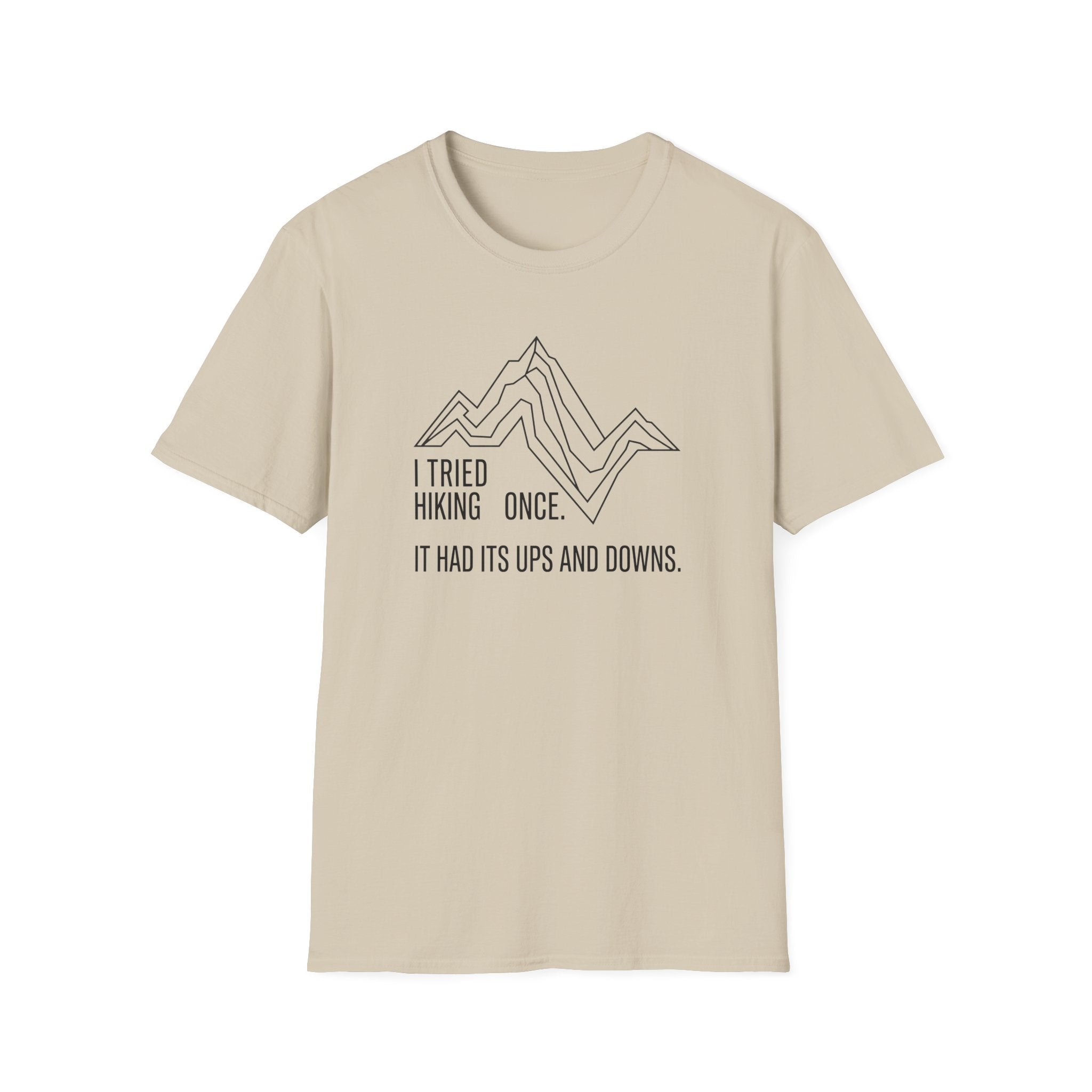 Hiking ups and downs – Adventure Graphic Line Art T-Shirt