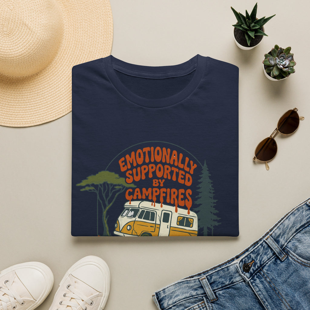 Emotionally supported by campfires T-SHIRT