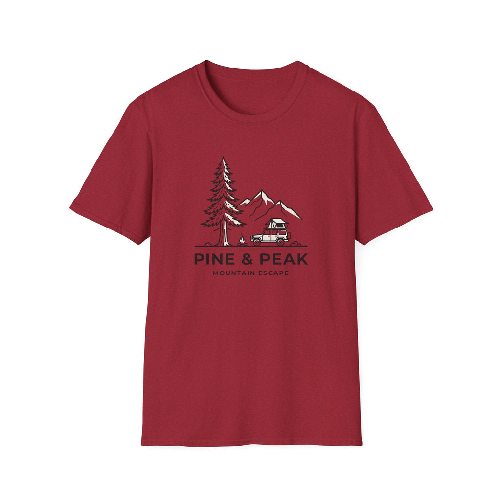 Pine and peak mountain escape – Adventure Graphic Line Art T-Shirt