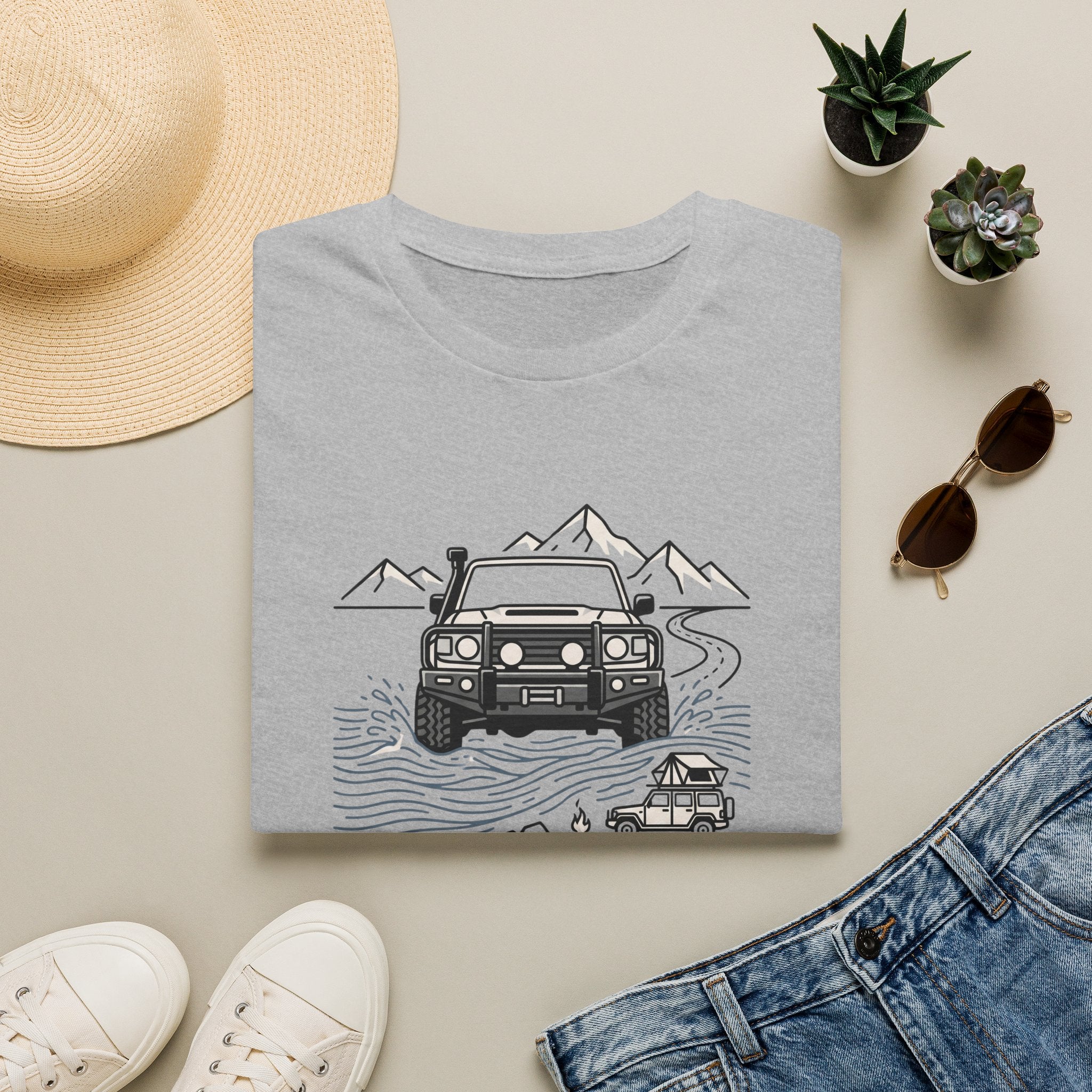 Cross creeks go further – Adventure Graphic Line Art T-Shirt