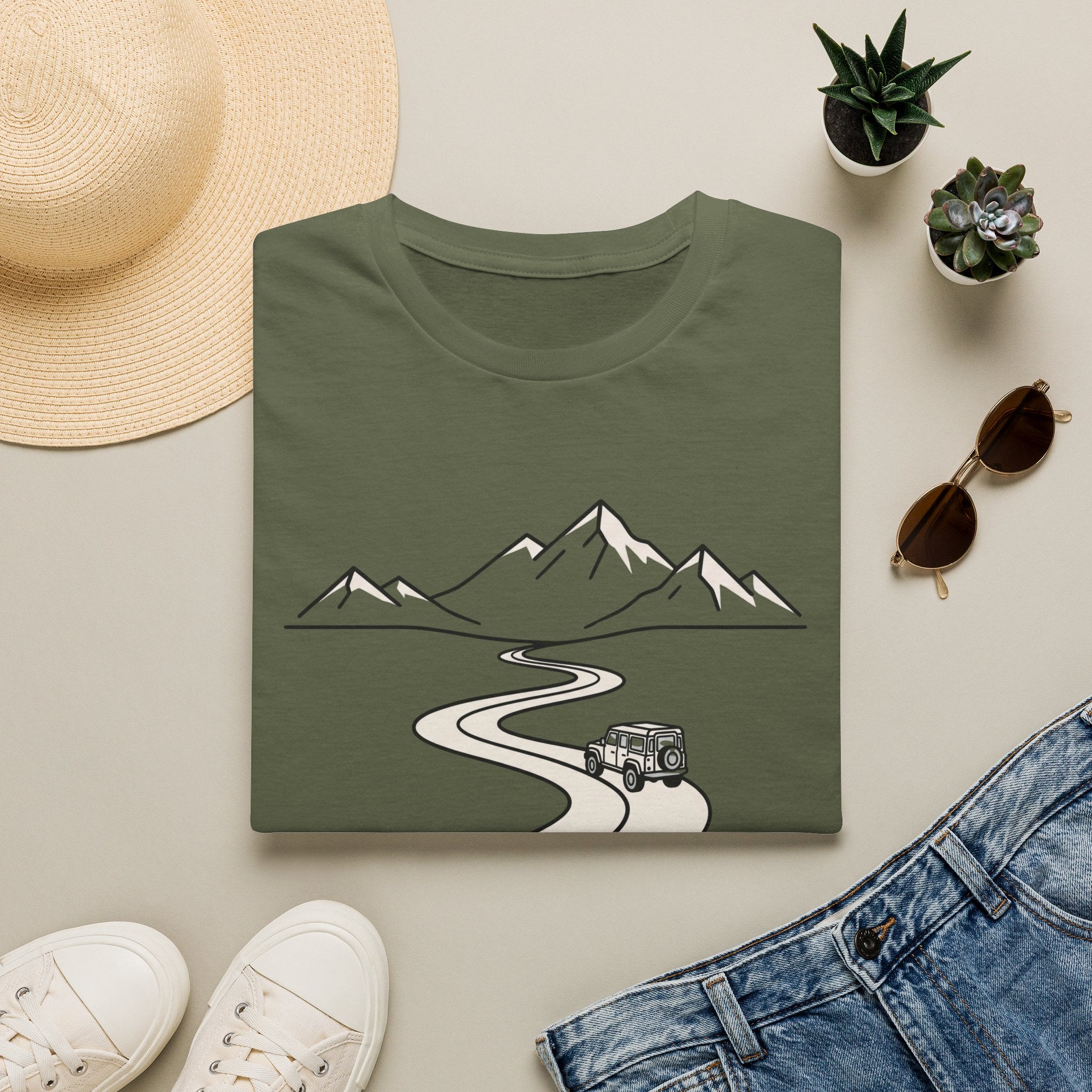 The open road – Adventure Graphic Line Art T-Shirt