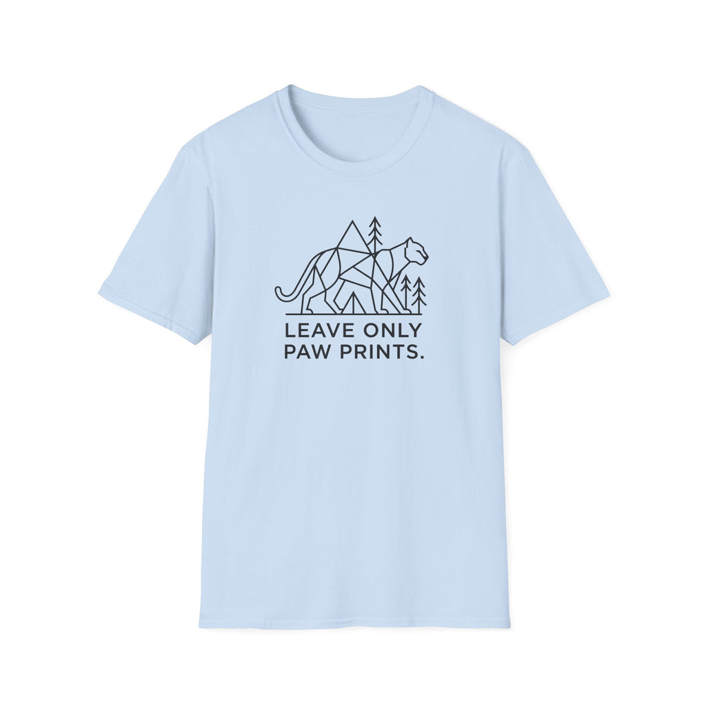 Leave only paws prints cougar – Adventure Graphic Line Art T-Shirt
