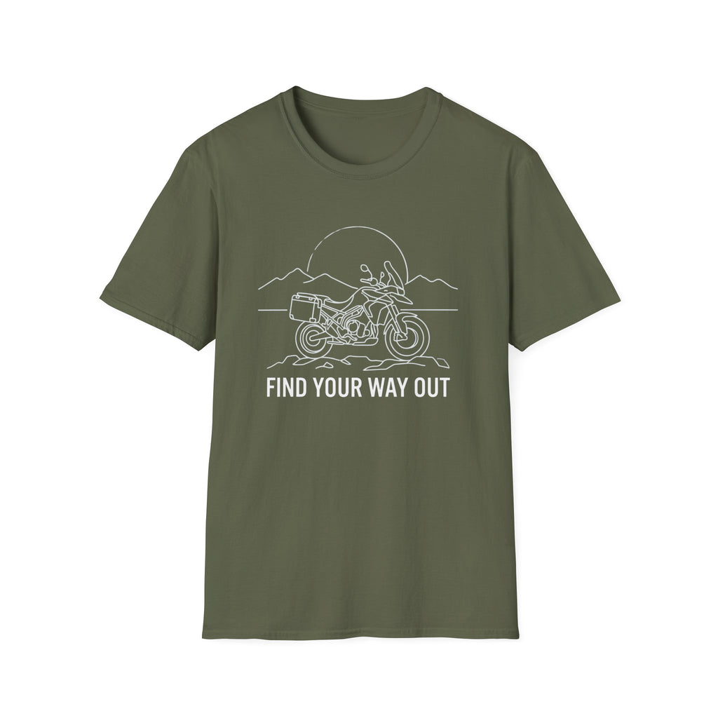 Find your way out bike – Adventure Graphic Line Art T-Shirt
