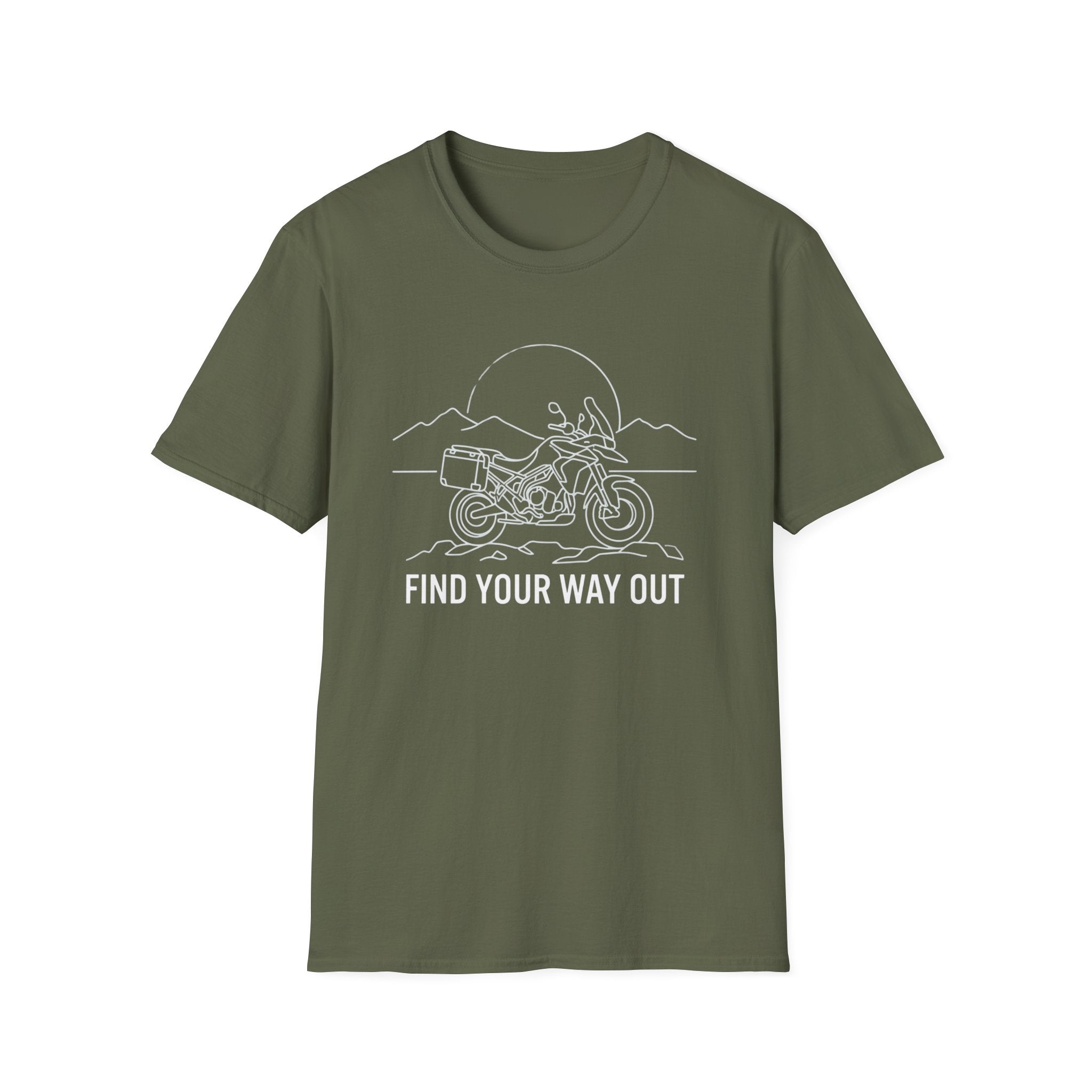 Find your way out bike – Adventure Graphic Line Art T-Shirt