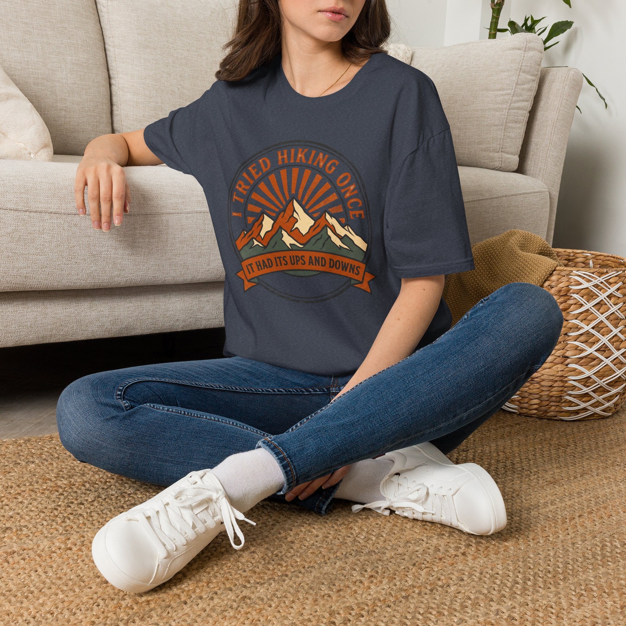 I tried hiking once – Adventure Graphic Badge T-Shirt