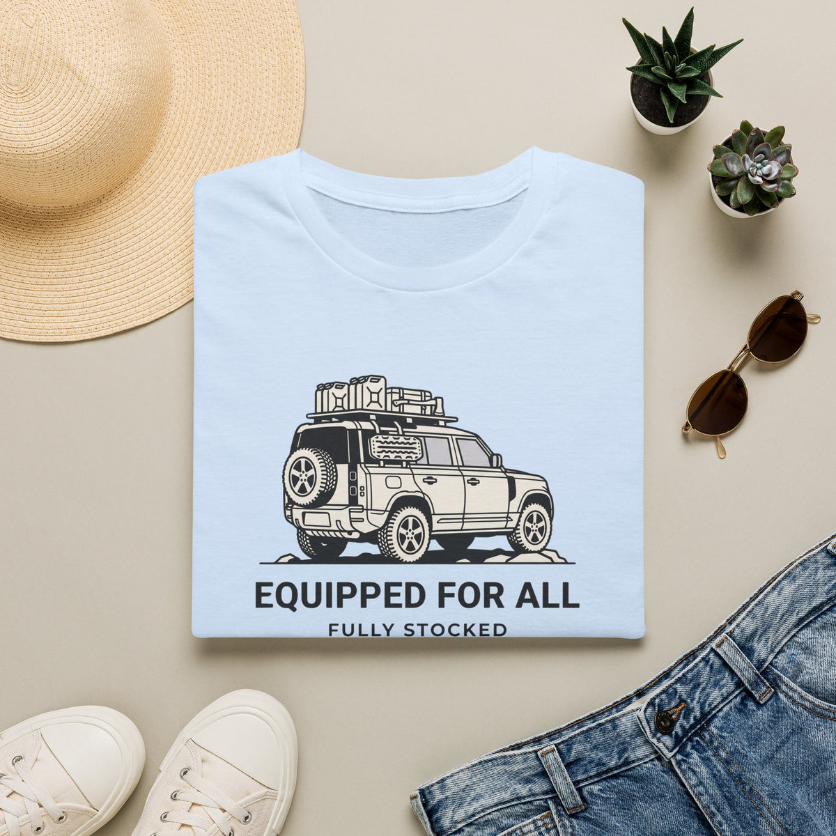 Equipped for all fully stocked – Adventure Graphic Line Art T-Shirt