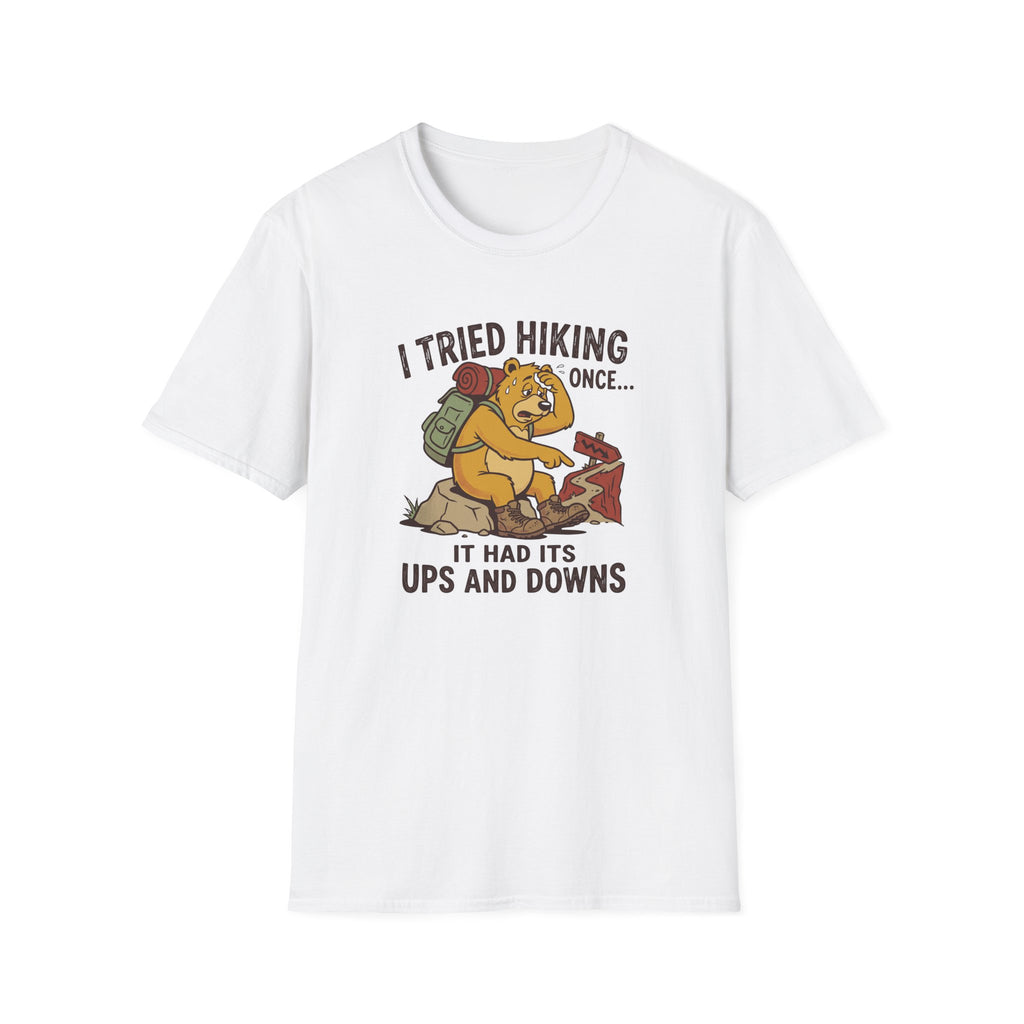 Hiking ups and downs bear – Adventure Graphic Cartoon Art T-Shirt