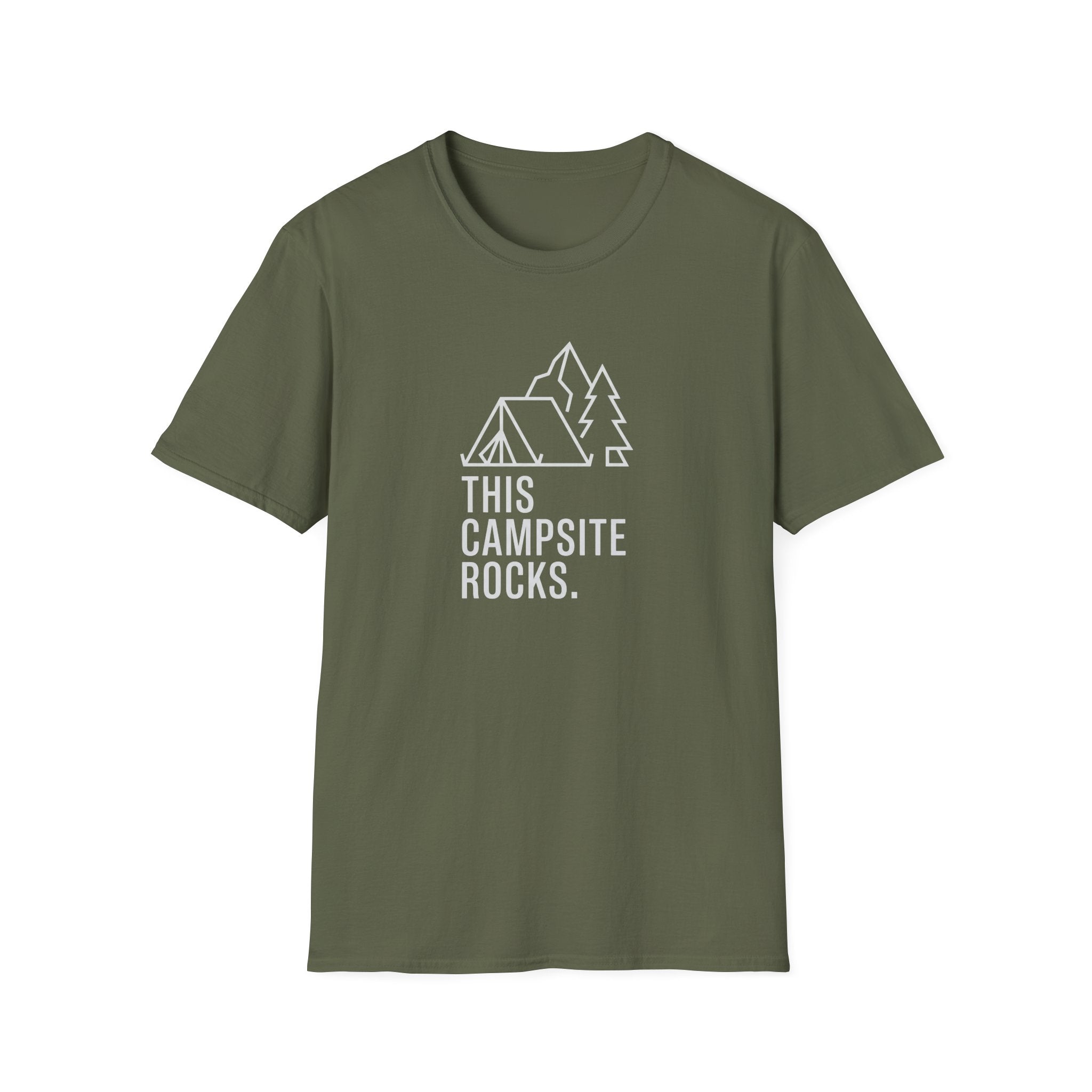 This camp site rocks – Adventure Graphic Line Art T-Shirt