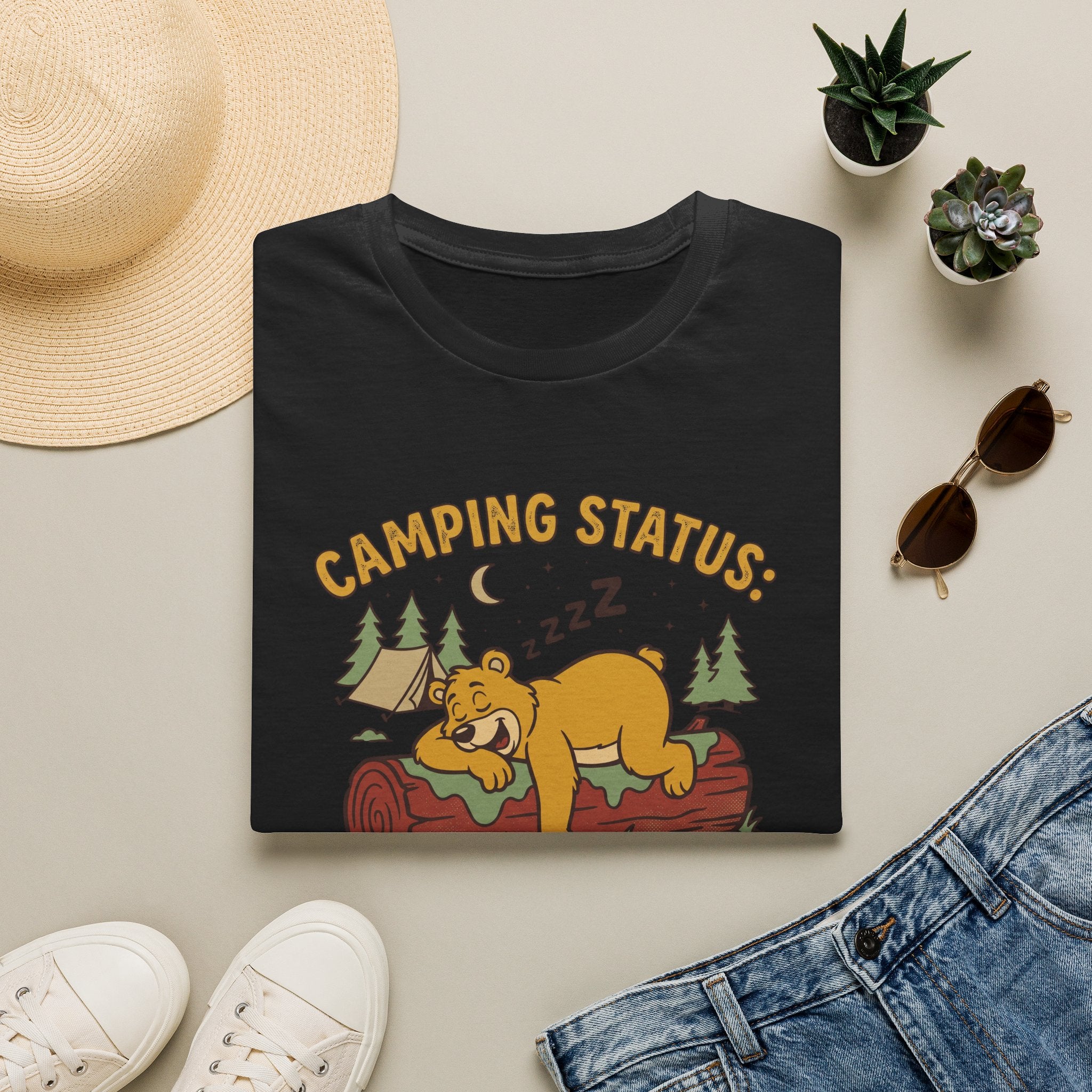 I slept like a log bear – Adventure Graphic Cartoon Art T-Shirt