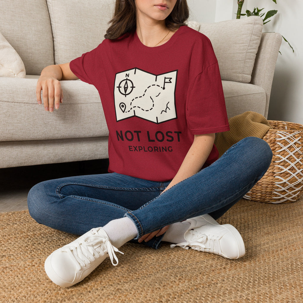 Not lost exploring – Adventure Graphic Line Art T-Shirt