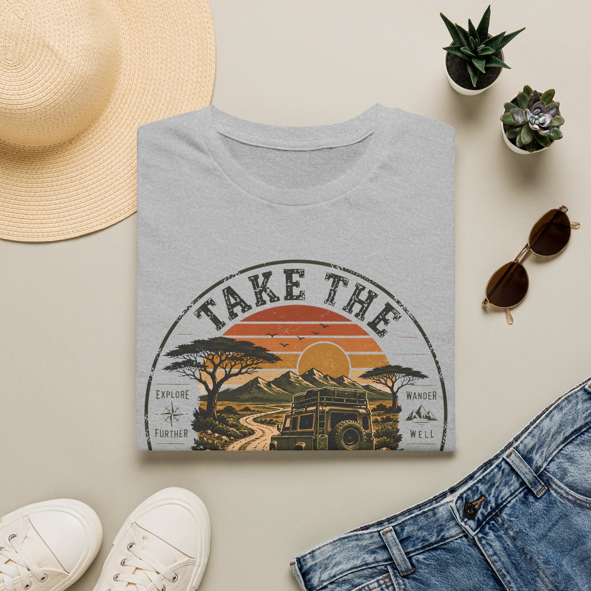 Take the long way – Adventure Graphic Badge T-Shirt
