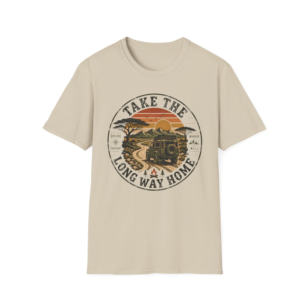 Take the long way – Adventure Graphic Badge T-Shirt