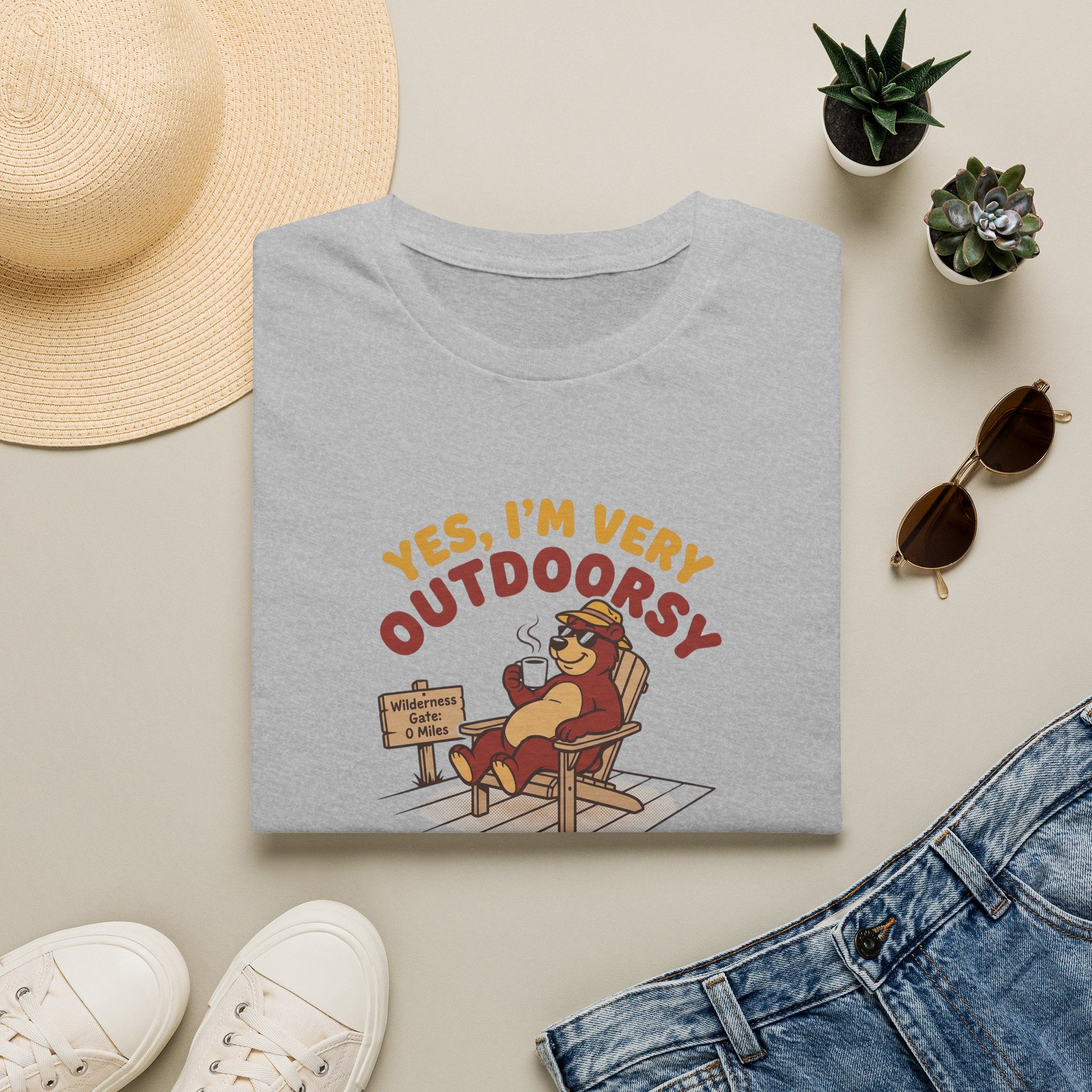 I am outdoorsy bear – Adventure Graphic Cartoon Art T-Shirt