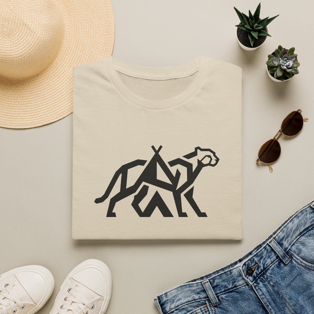 Cheetah tent infused – Adventure Graphic Line Art T-Shirt
