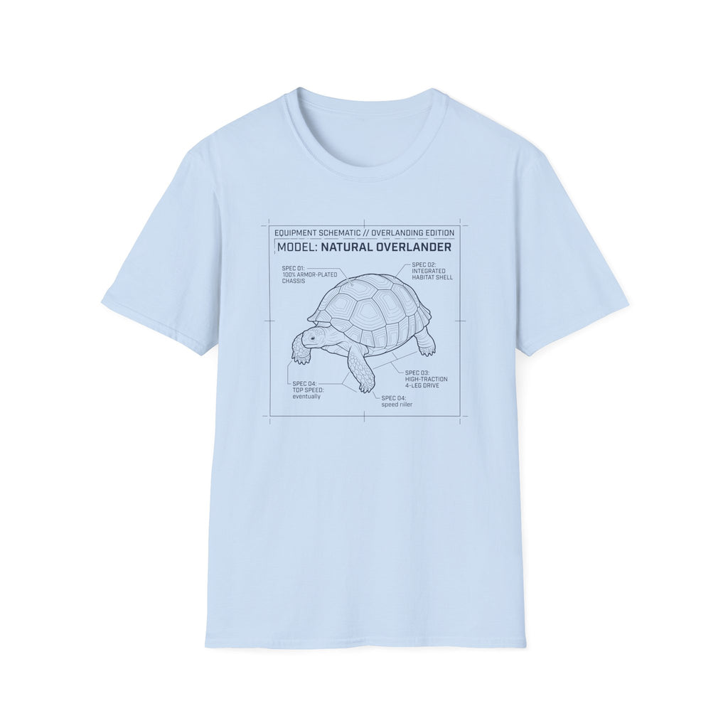 Natural overlander tortoise – Adventure Graphic Blue Print Art T-Shirt