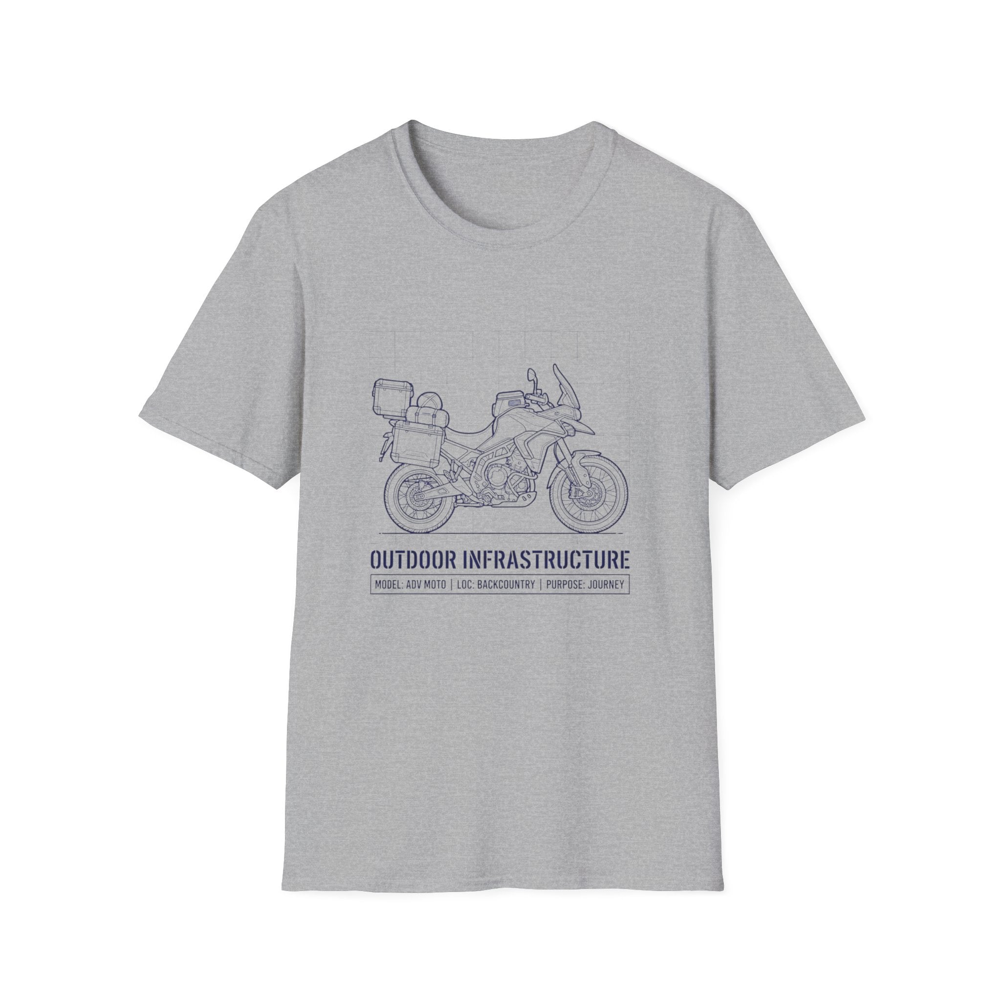 Outdoor infrastructure bike - – Adventure Graphic Blue Print T-Shirt