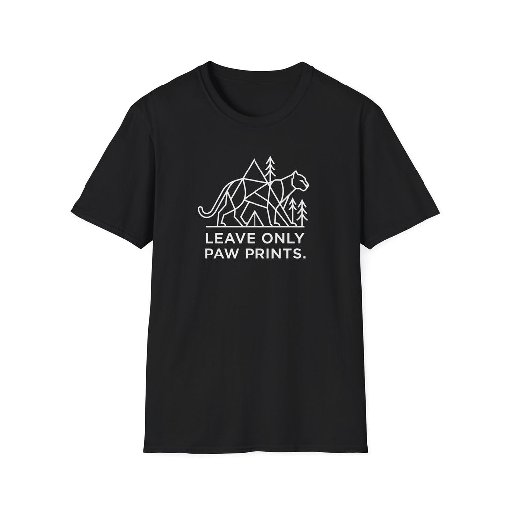 Leave only paws prints cougar – Adventure Graphic Line Art T-Shirt