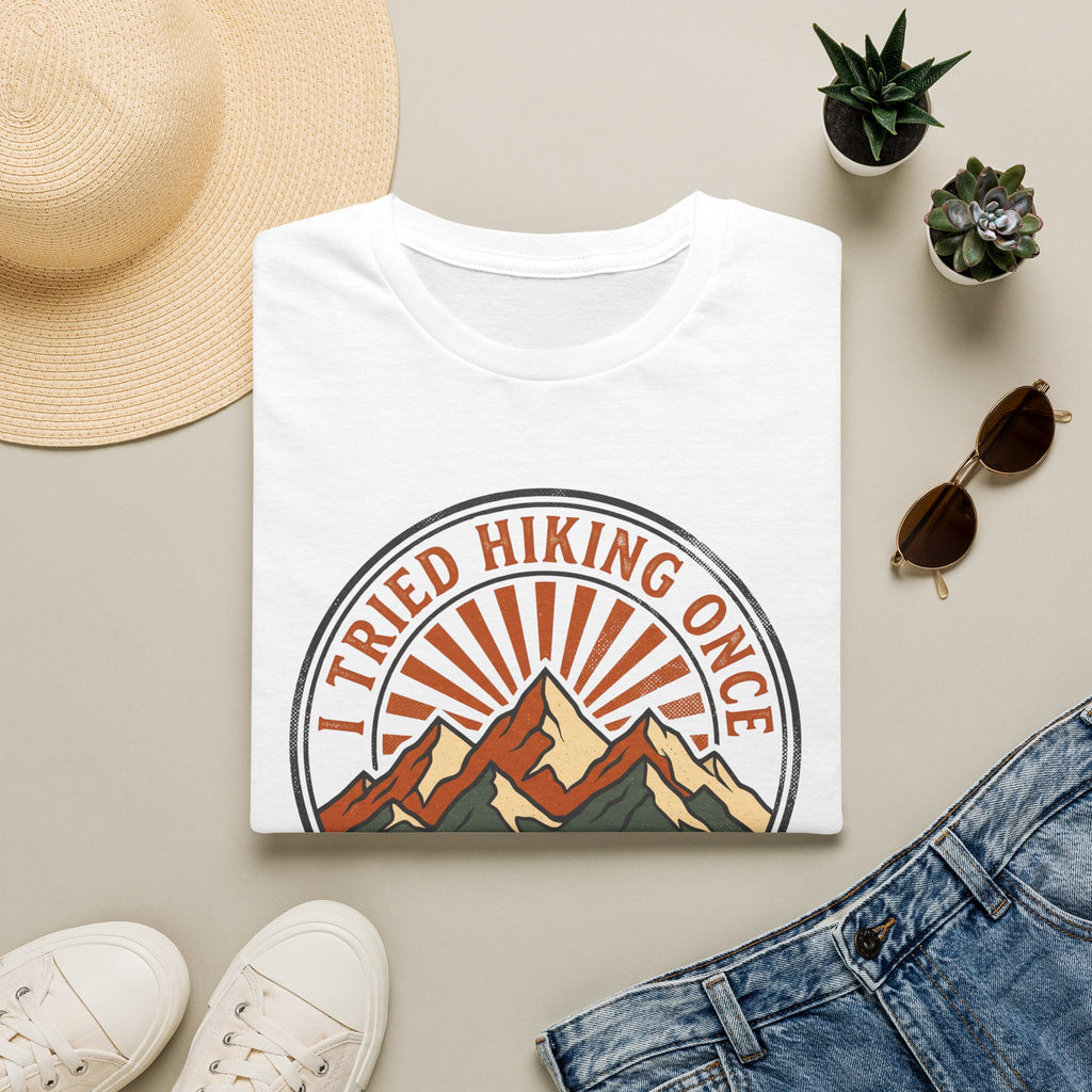 I tried hiking once – Adventure Graphic Badge T-Shirt