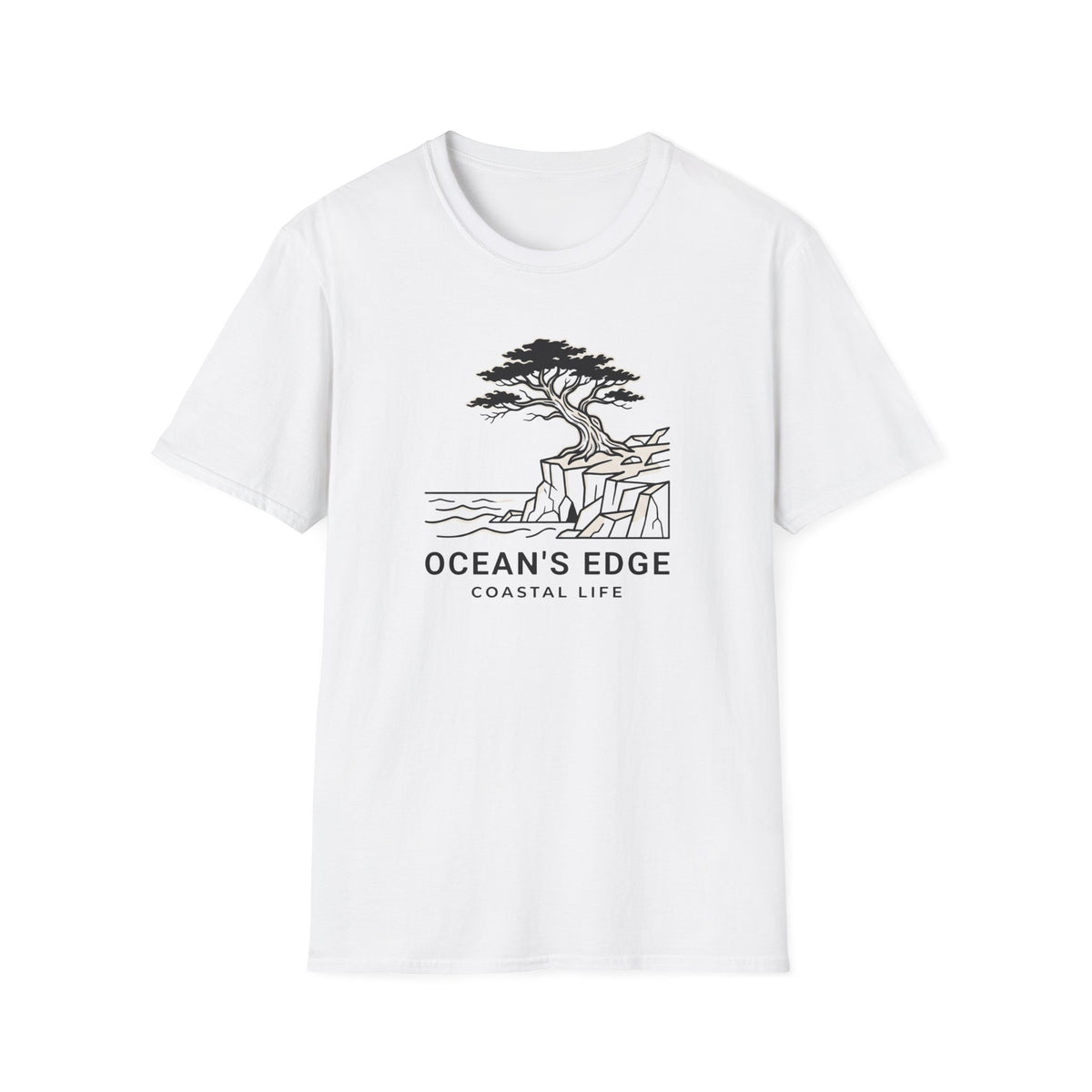 Oceans edge coastal life – Adventure Graphic Line Art T-Shirt