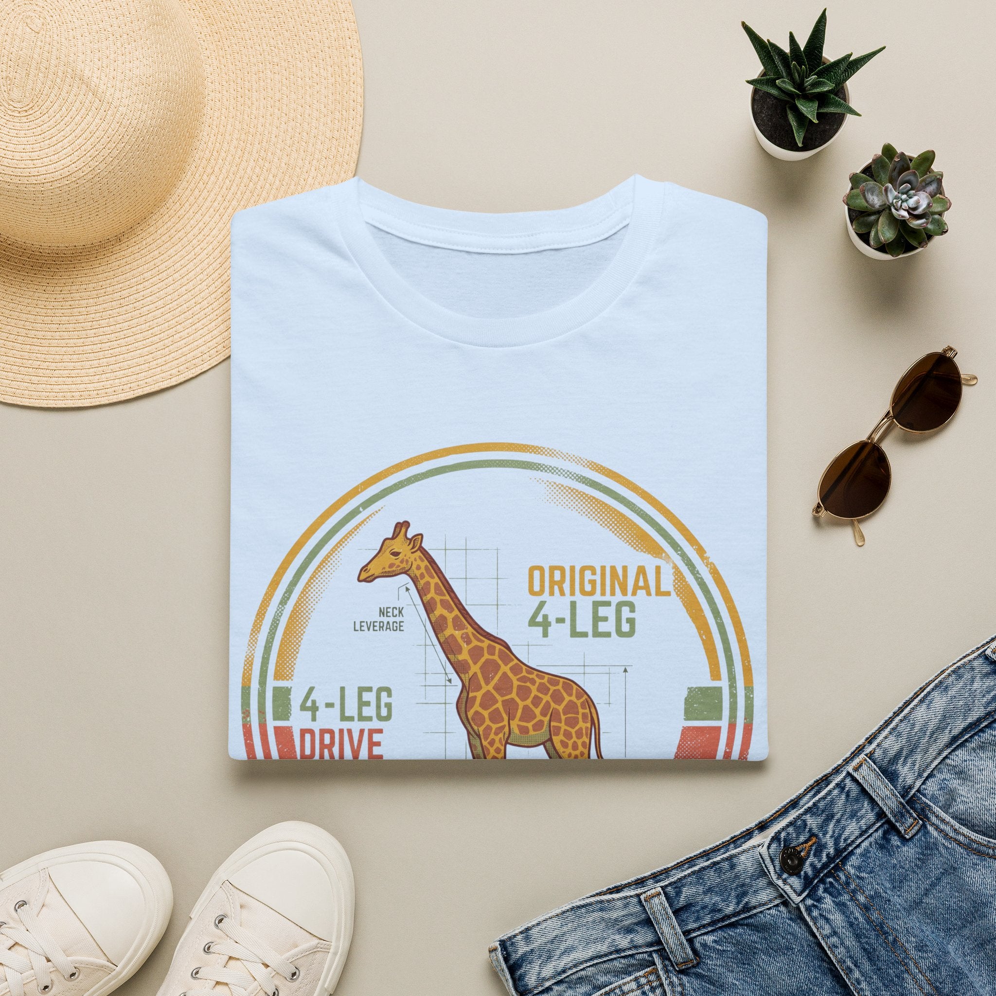4 leg drive giraffe – Adventure Graphic Art T-Shirt