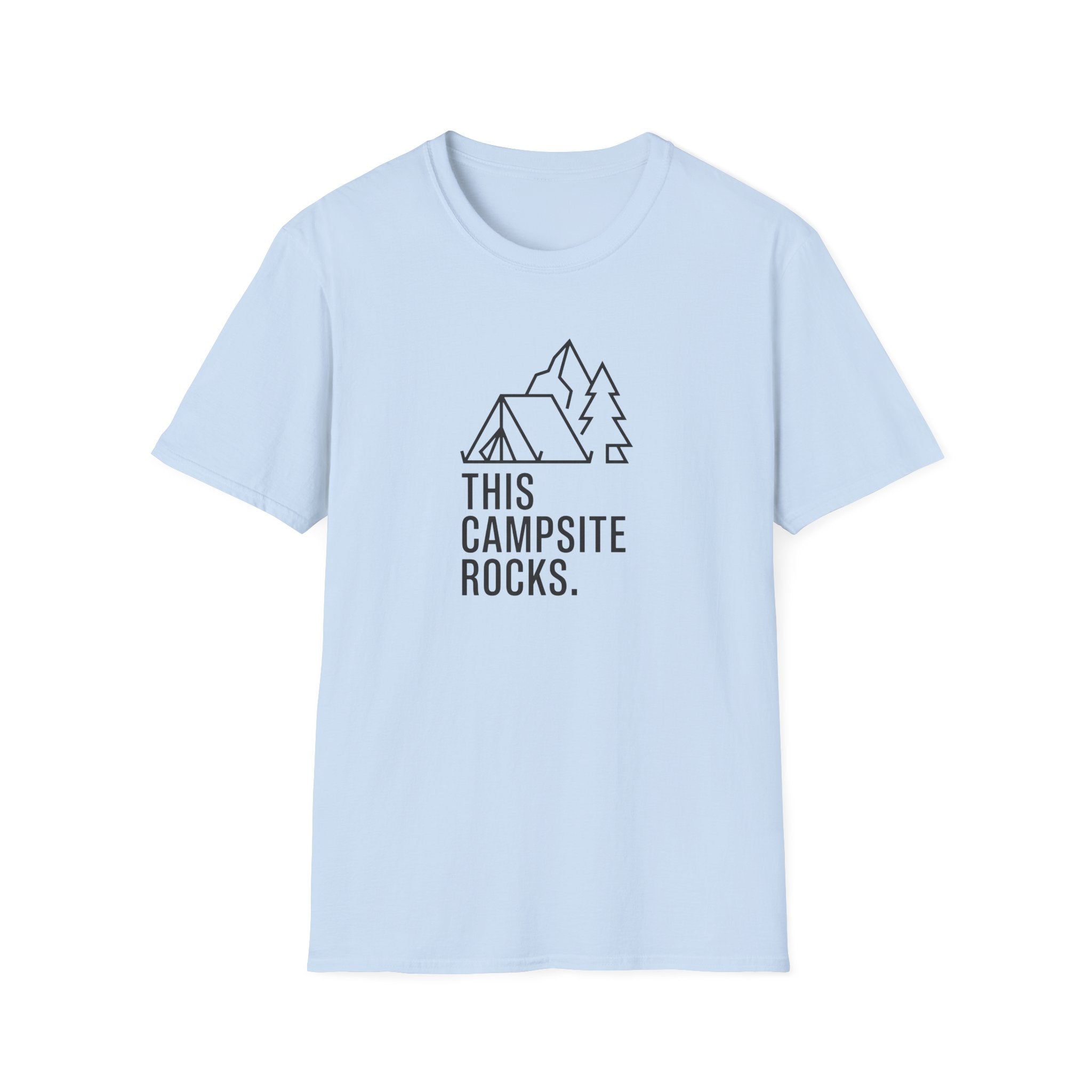 This camp site rocks – Adventure Graphic Line Art T-Shirt