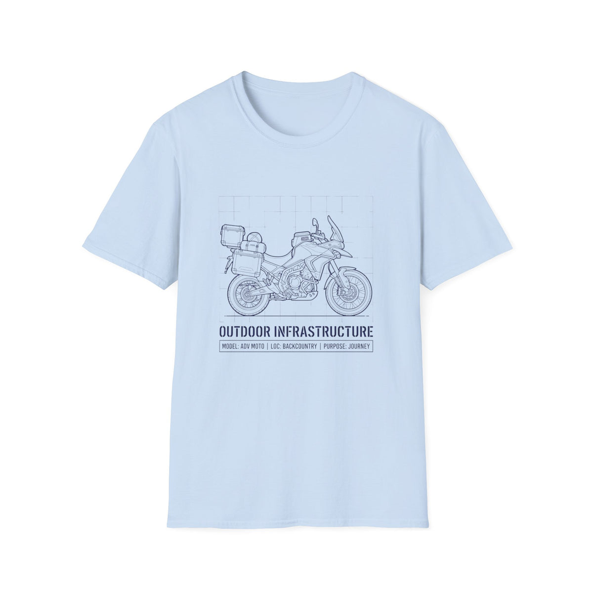 Outdoor infrastructure bike - – Adventure Graphic Blue Print T-Shirt