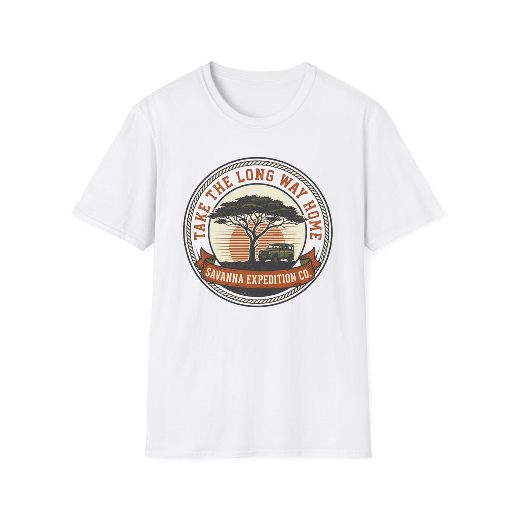 Take the long way home tree – Adventure Graphic Badge Art T-Shirt